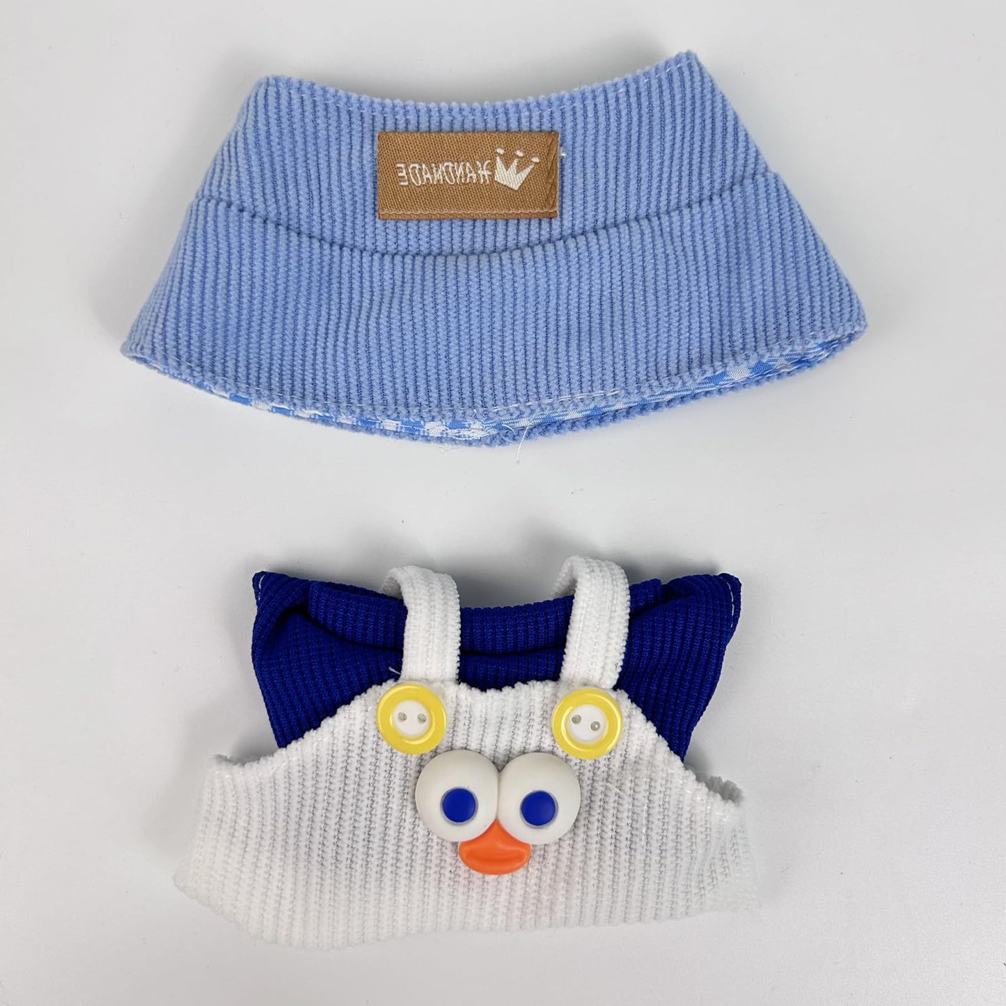 Eyancotoi 17cm Doll Clothes – Style 20 Hat Top Suspenders Pants Set