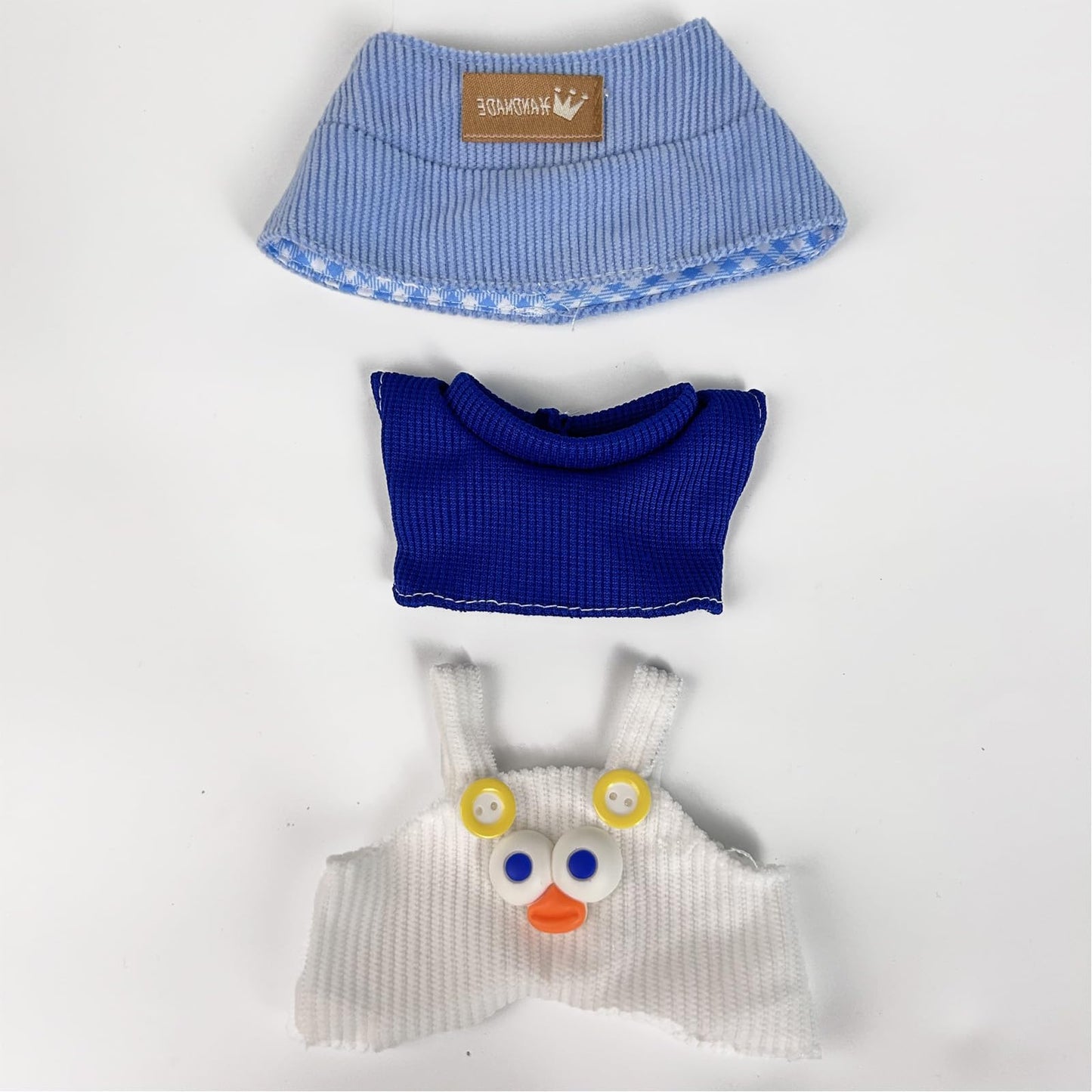 Eyancotoi 17cm Doll Clothes – Style 20 Hat Top Suspenders Pants Set