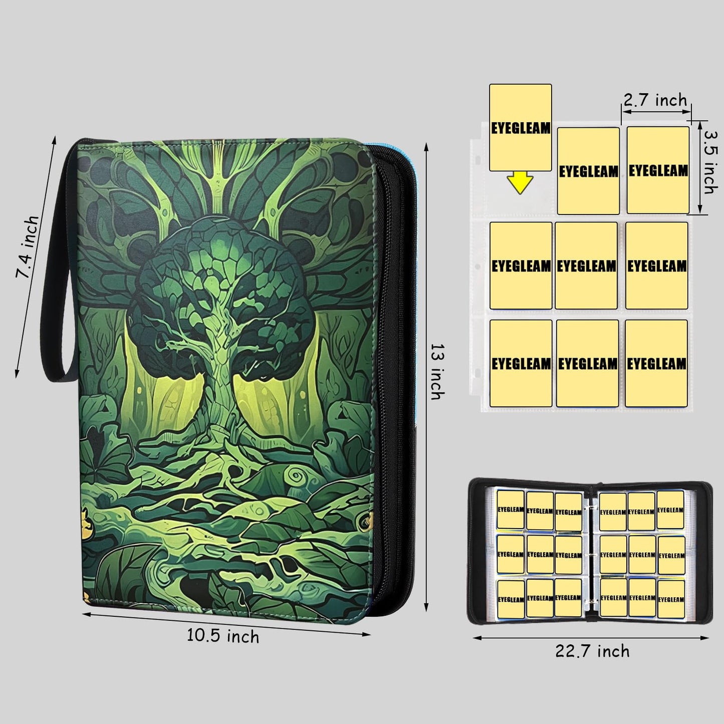 EYEGLEAM Card Binder – 720-Card, 9-Pocket Album for MTG/TCG (Green)