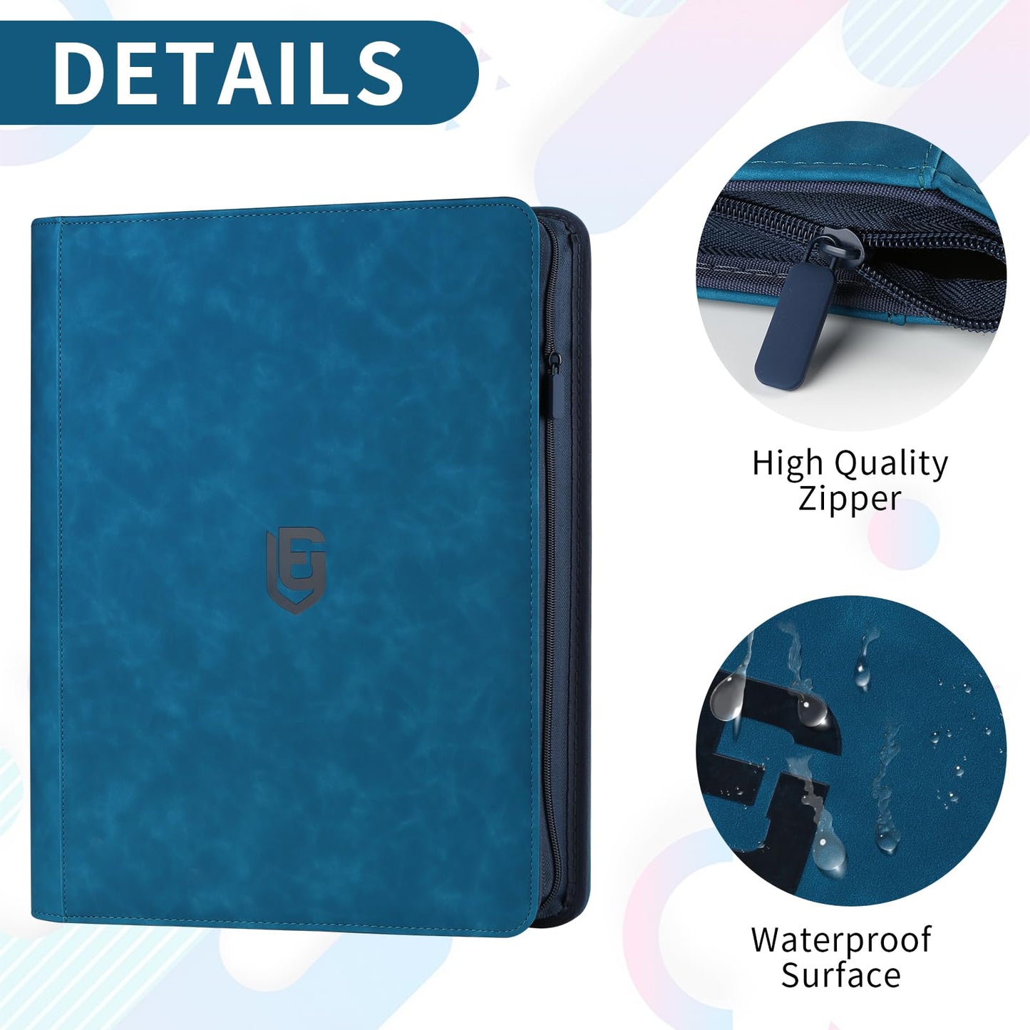 EYEGLEAM 1024-Pocket Card Binder – 16-Pocket Side-Loading Album (Blue) for MTG, TCG & Sports Cards