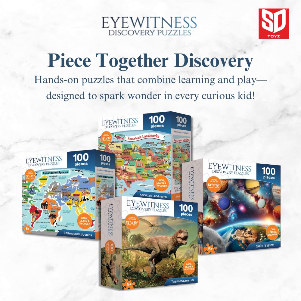 Eyewitness Discovery Puzzles Endangered Species – 100-Piece Kids Jigsaw (Ages 5+)