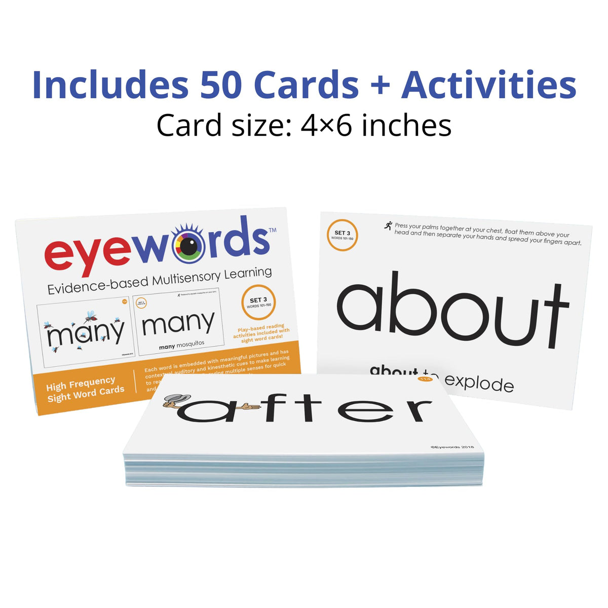 Eyewords Set 3: Multisensory Sight Words 101–150 | Kinesthetic Flash Cards