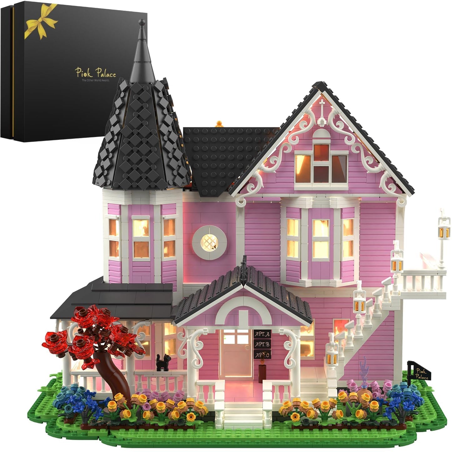 EYICA Pink Palace House Building Kit — 2,194-Piece Movie-Inspired Display