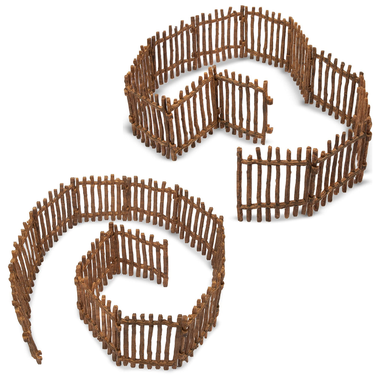 EYSCOTA Realistic Toy Fence – Large Corral Fencing Panel Playset for Horses & Farm Figurines