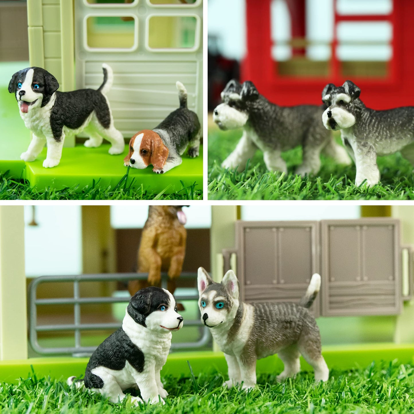 EYSCOTA 12PCS Dog Figurines Playset | Realistic Hand-Painted Puppy Figures