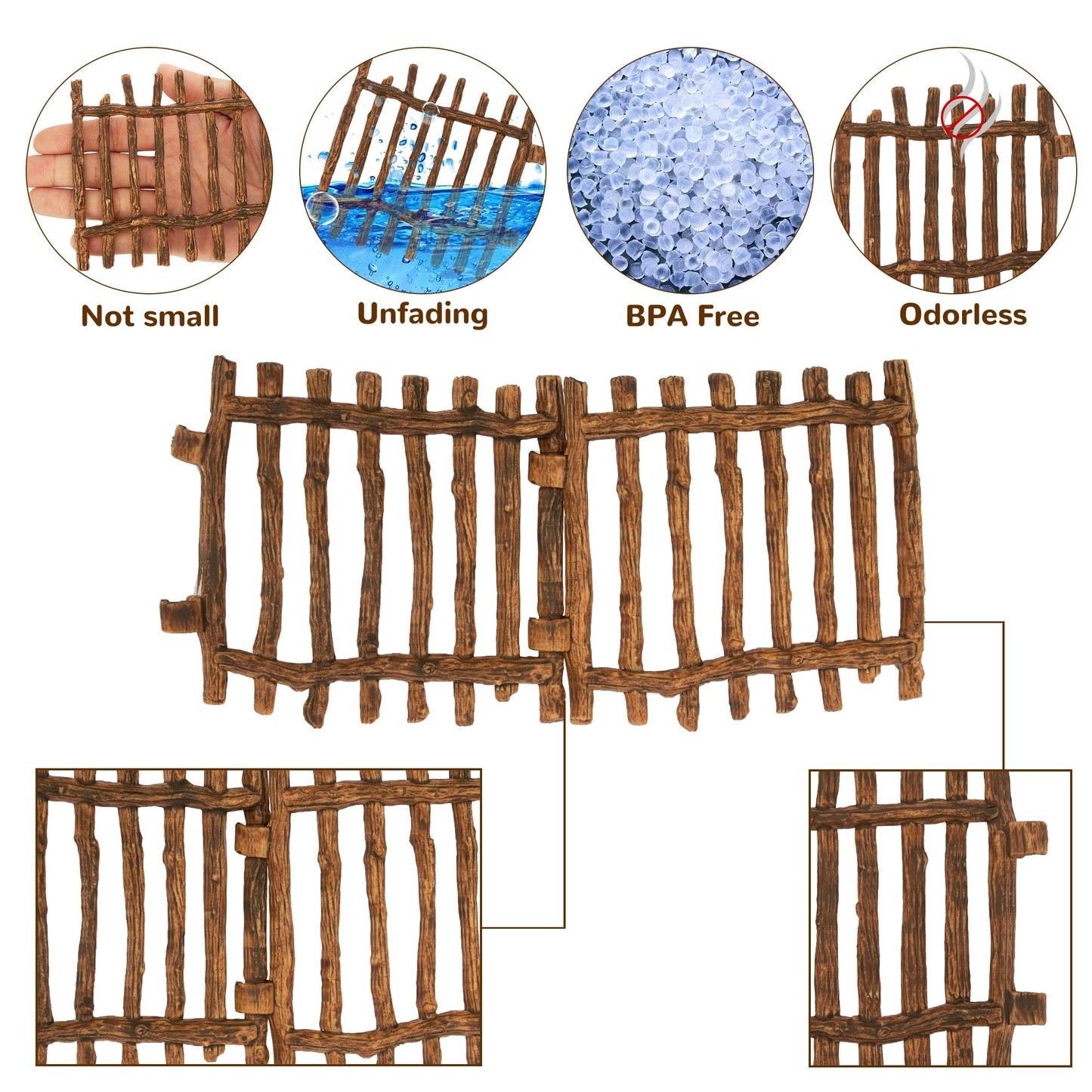 EYSCOTA Realistic Toy Fence – Large Corral Fencing Panel Playset for Horses & Farm Figurines