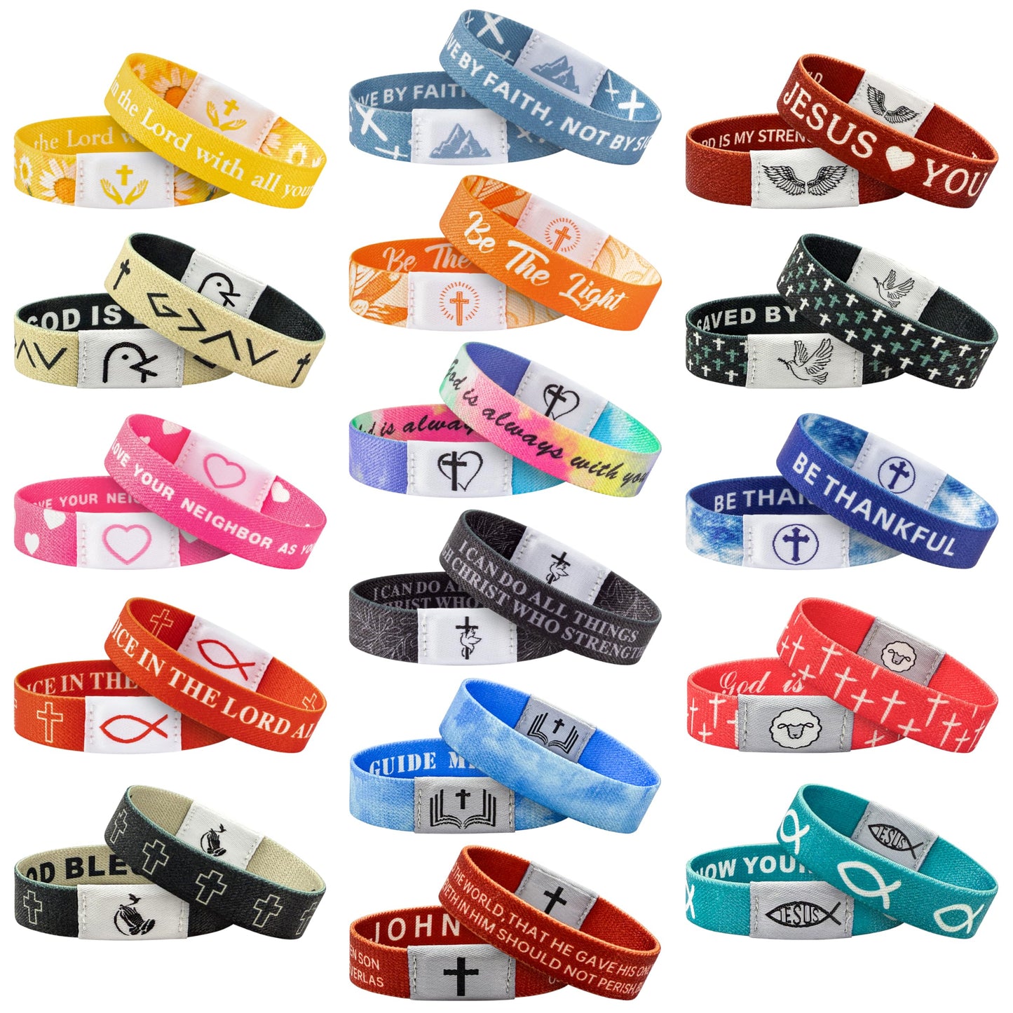 EYxsaxenk NFC Bible Verse Bracelet Set – 16 Colorful Christian Bracelets with NFC Access