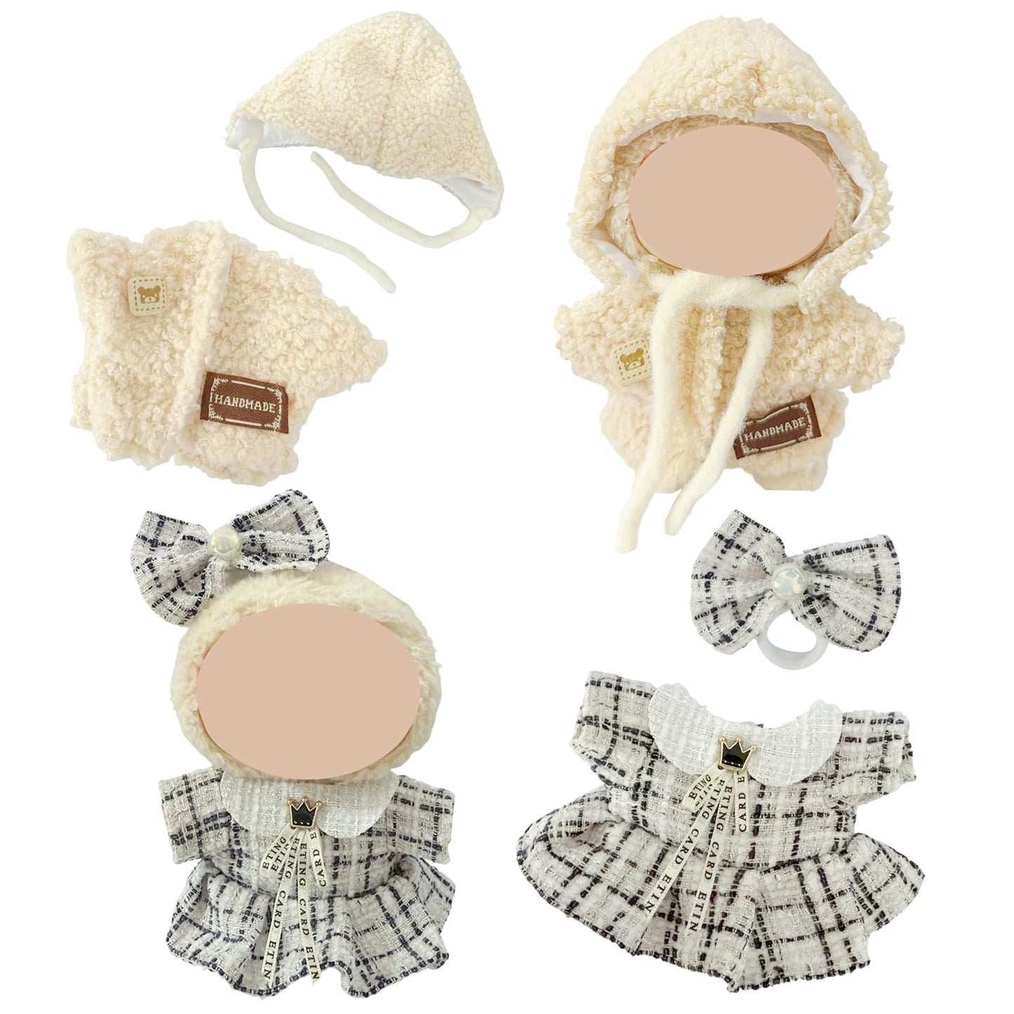 Ezcora Doll Clothes: 6-Pack Outfits for 17cm Dolls | Playful, Display-Ready Fashion