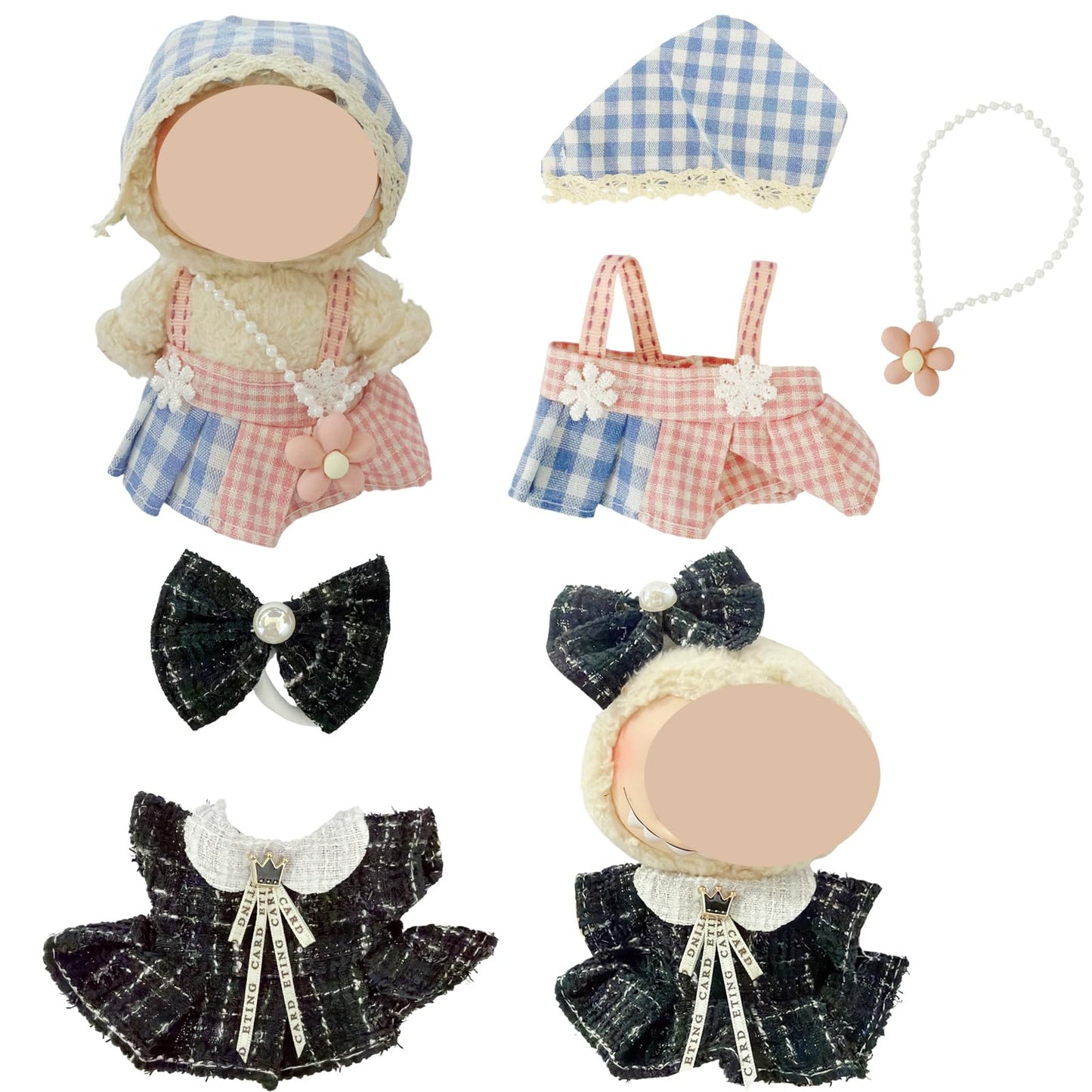 Ezcora Doll Clothes: 6-Pack Outfits for 17cm Dolls | Playful, Display-Ready Fashion