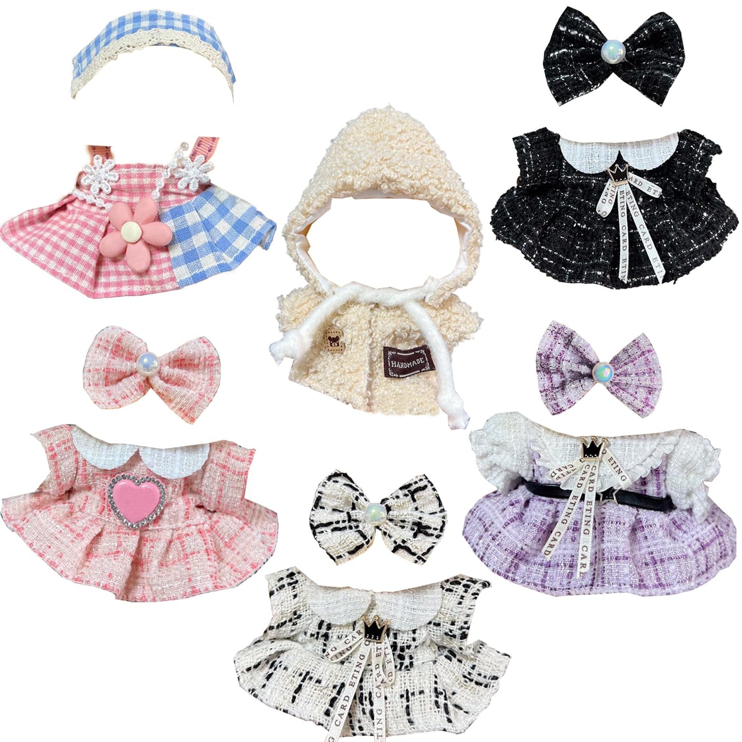 Ezcora Doll Clothes: 6-Pack Outfits for 17cm Dolls | Playful, Display-Ready Fashion