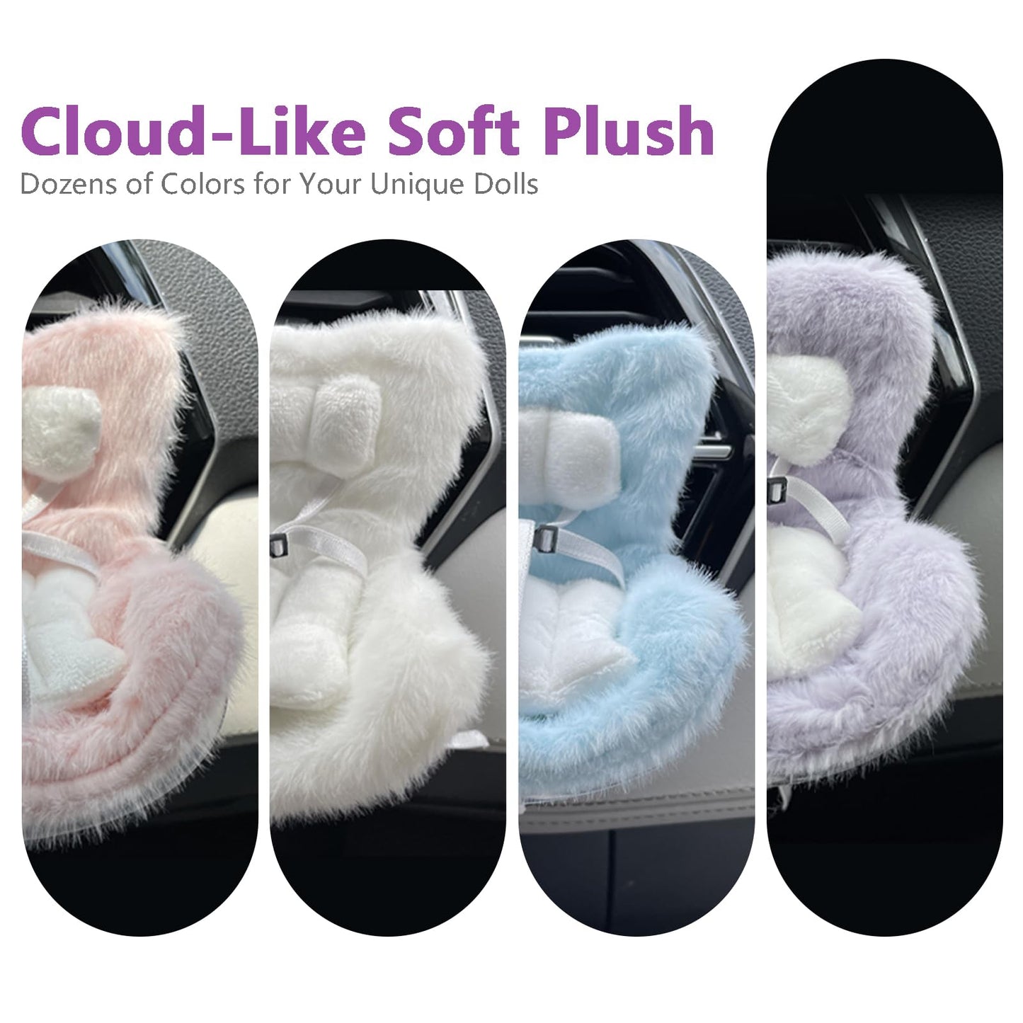 Ezcora Pink Doll Car Seat with Air-Vent Clip & Desktop Display Leg (10–17cm)