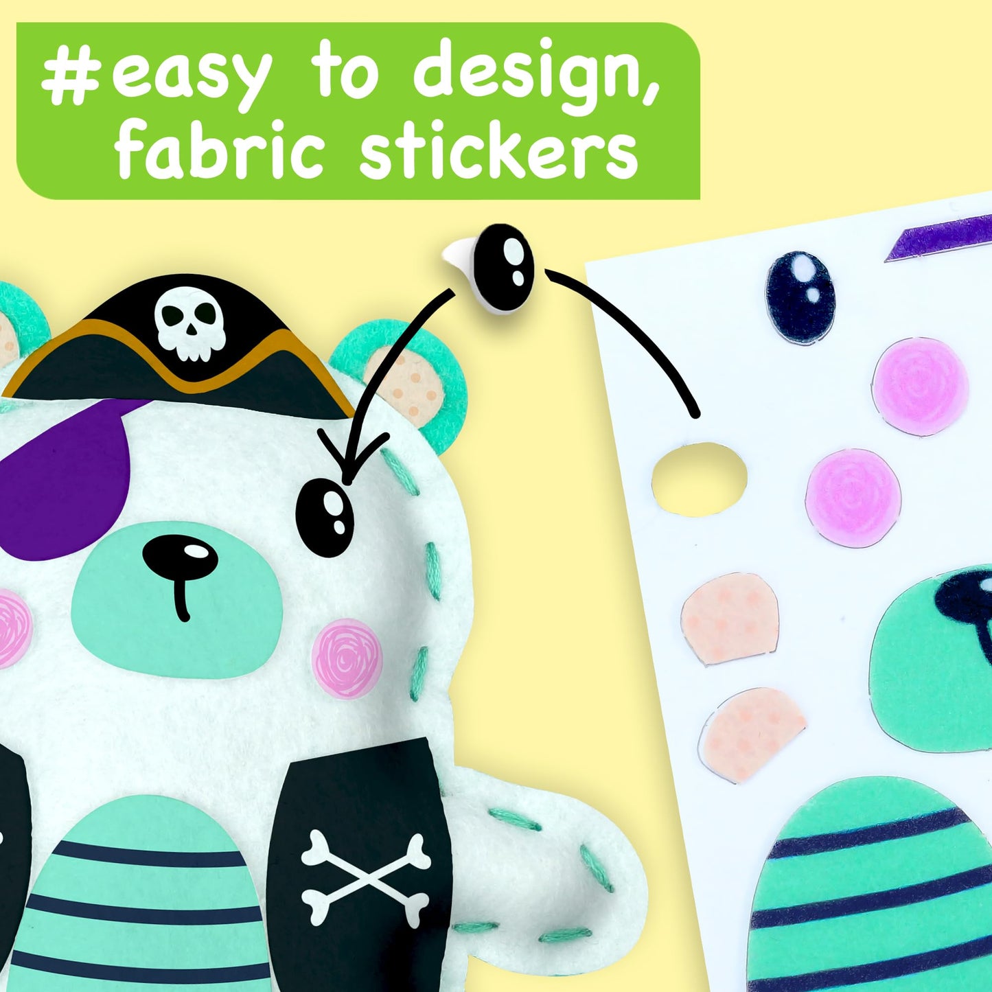 EZCRA Bear & Animal Sewing Kit for Kids 4-8 – No-Mess Felt Craft & Learn-to-Sew