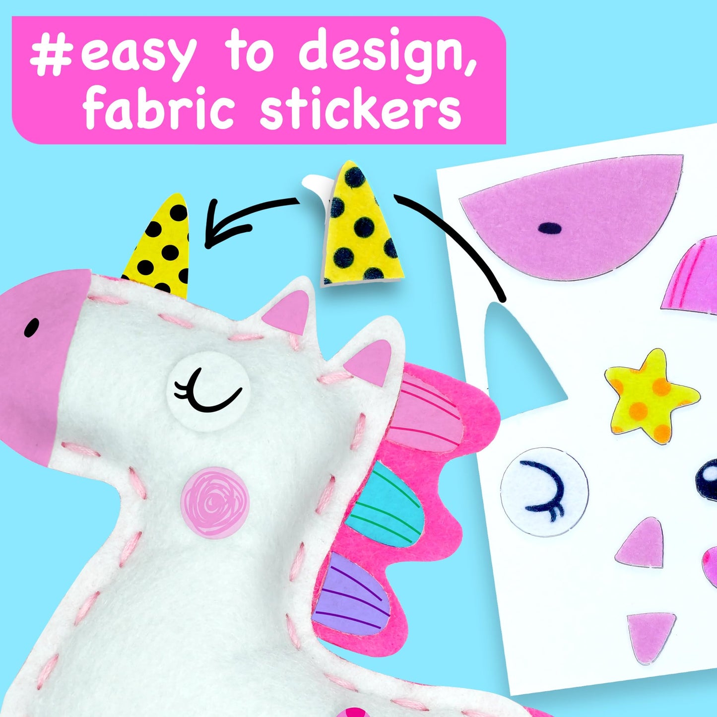 EZCRA Unicorn Sewing Kit for Kids 4-8 — 4 Easy, Mess-Free Projects