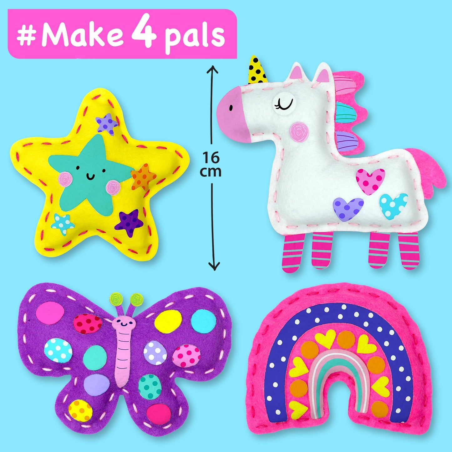 EZCRA Unicorn Sewing Kit for Kids 4-8 — 4 Easy, Mess-Free Projects