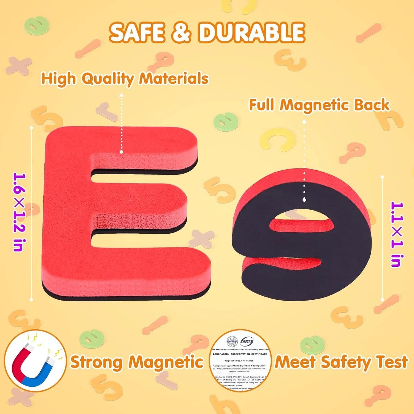 EZIGO 240Pcs Magnetic Letters & Numbers Kit – Colorful Alphabet Magnets & Magnetic Board