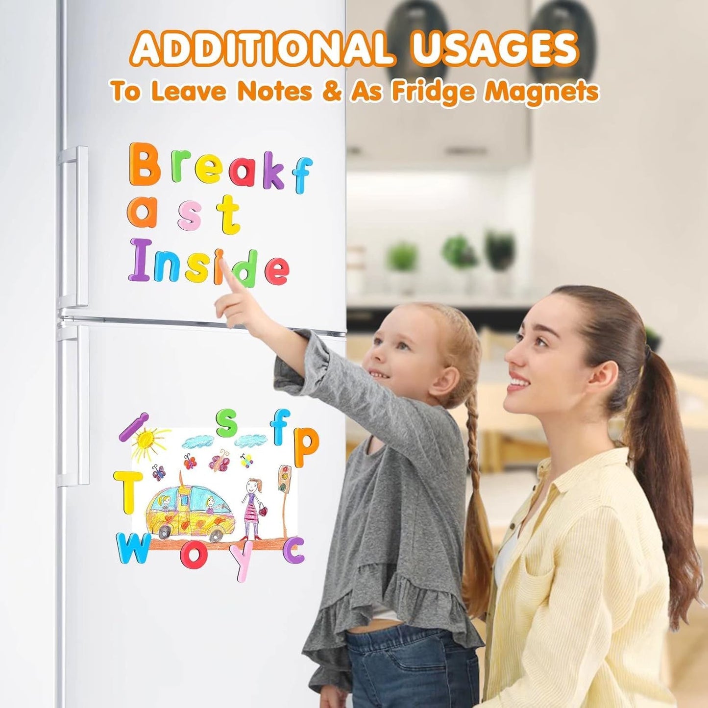 EZIGO 240Pcs Magnetic Letters & Numbers Kit – Colorful Alphabet Magnets & Magnetic Board