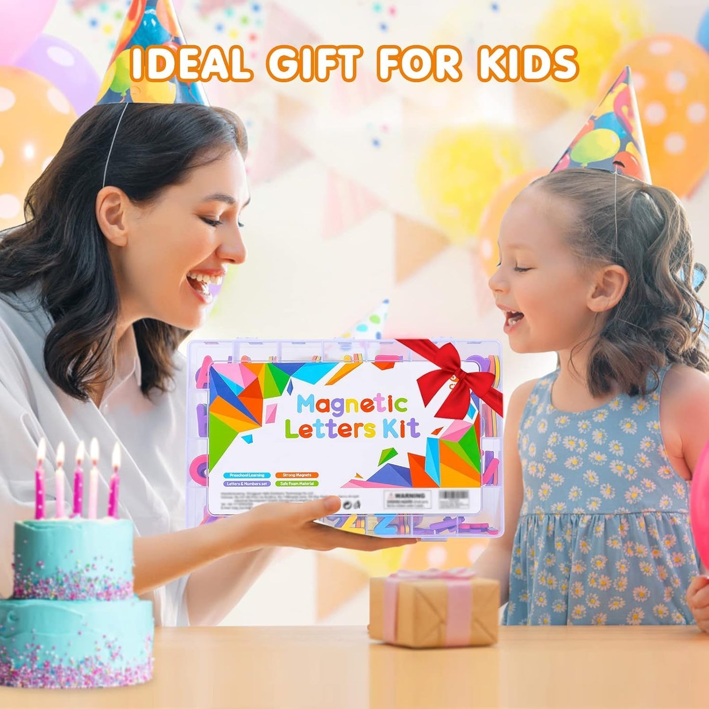 EZIGO 240Pcs Magnetic Letters & Numbers Kit – Colorful Alphabet Magnets & Magnetic Board