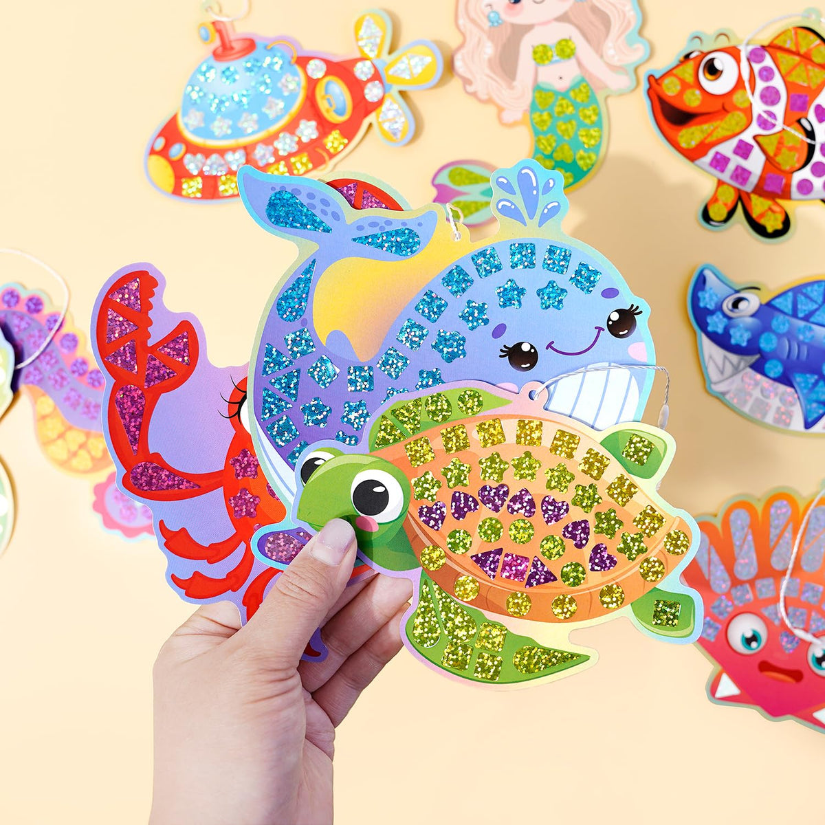 EZKITS4KIDZ DIY Mirror Mosaic Mermaid & Ocean Theme Art Set for Kids | Age 3+