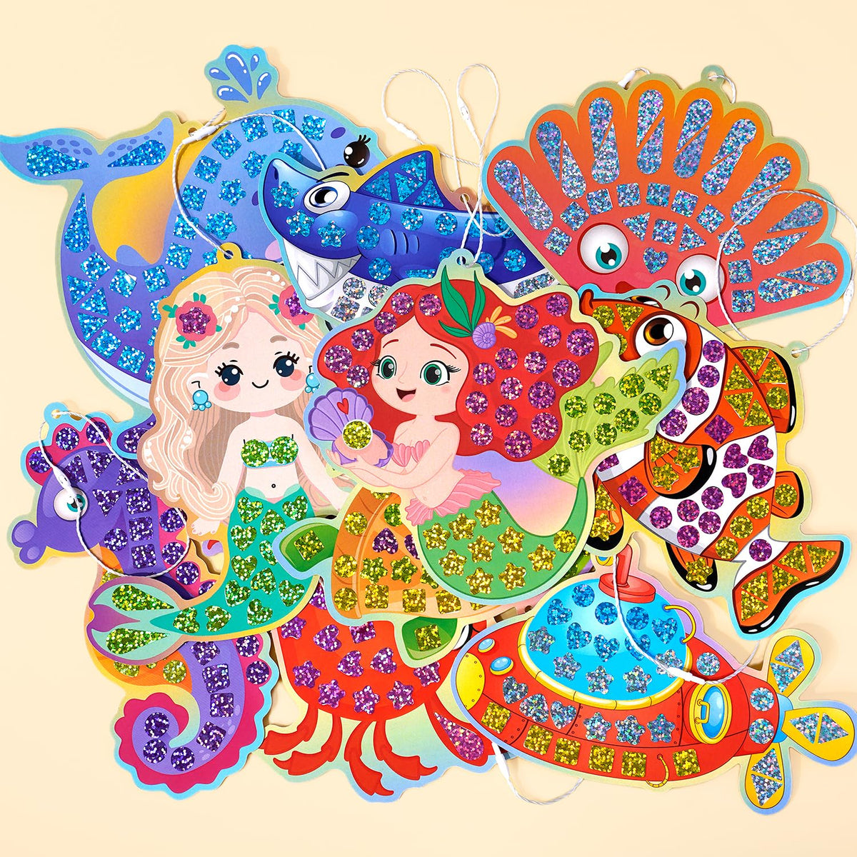 EZKITS4KIDZ DIY Mirror Mosaic Mermaid & Ocean Theme Art Set for Kids | Age 3+