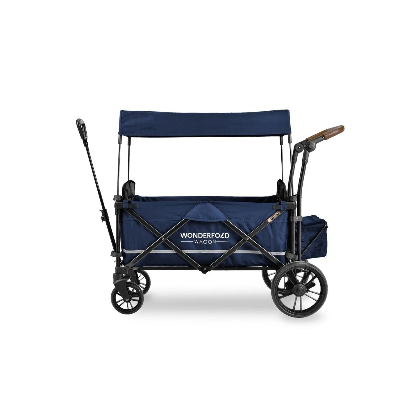Wonderfold X4R Push and Pull Quad Stroller Wagon - Sapphire Navy