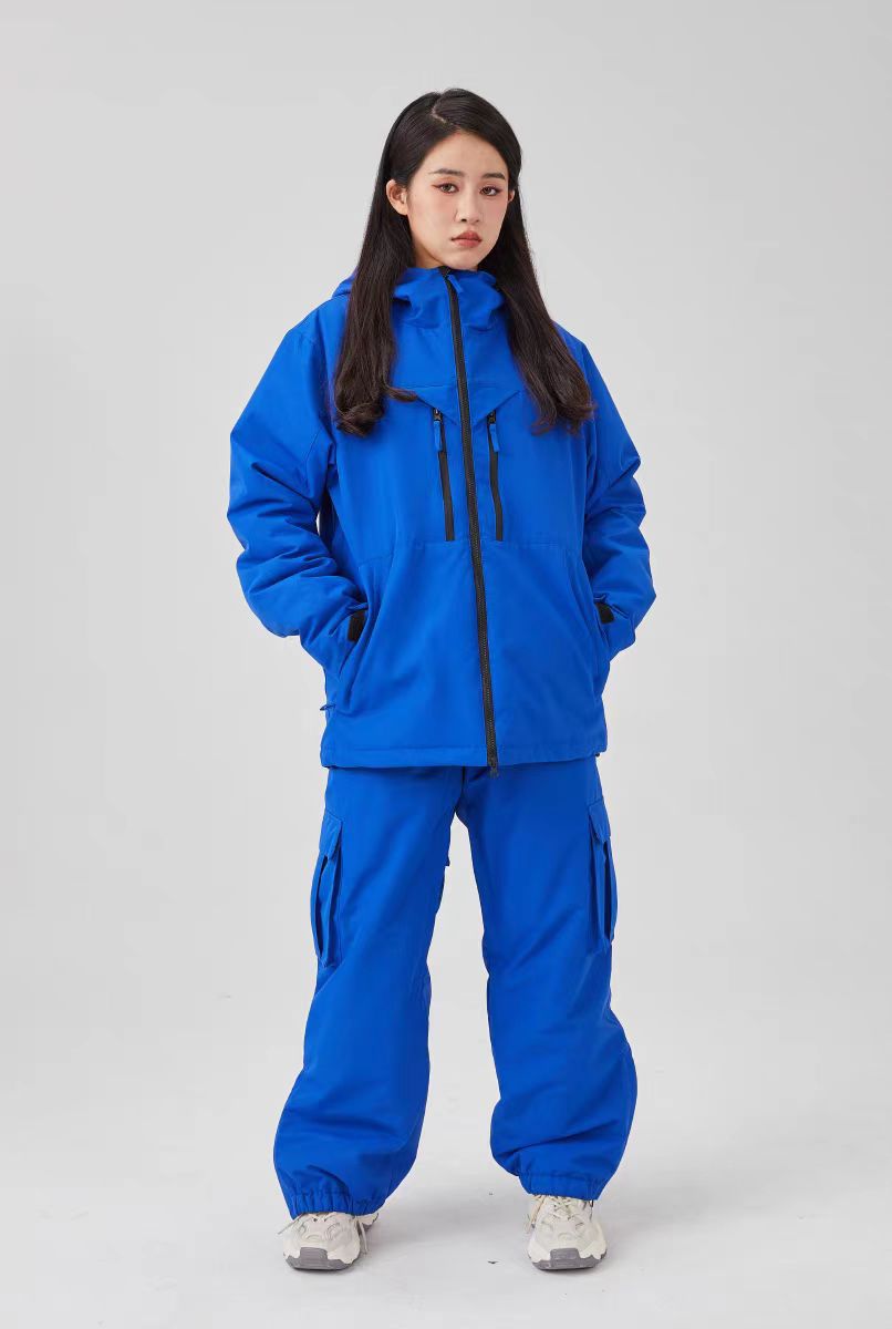 White Padded Waterproof Modest Biker Suit - Loose-Fitting Outdoor Top & Pants
