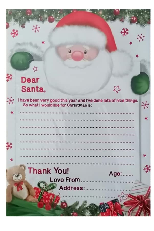 Childrens Letter to Santa with Envelope Wish List Present Christmas Xmas Gift
