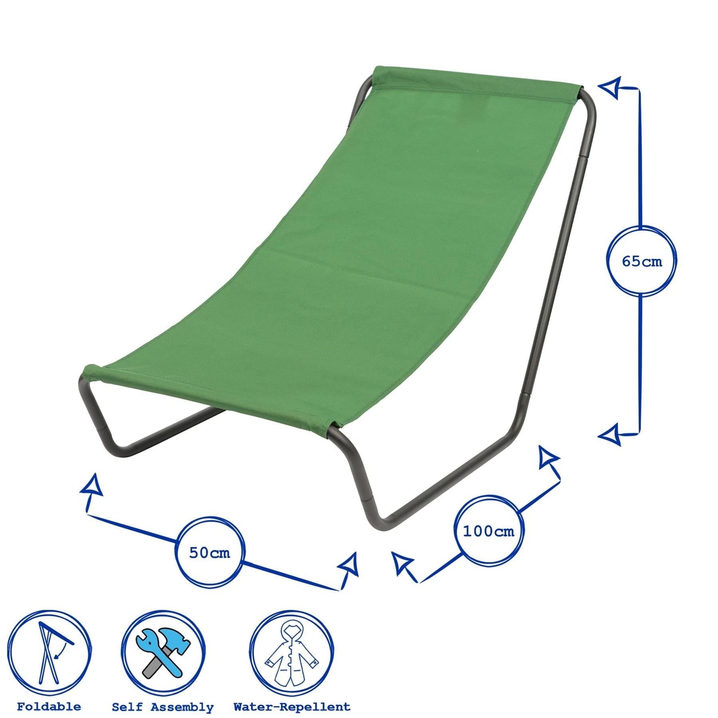 Black Folding Beach Lounger