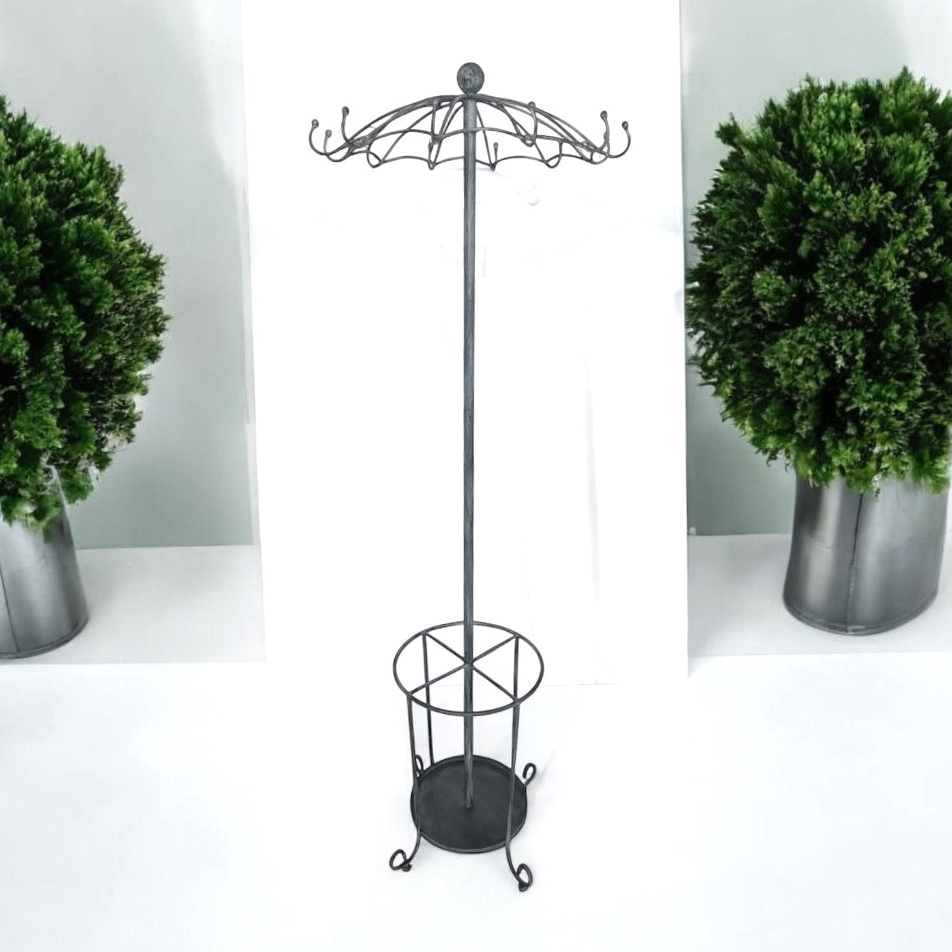 172CM GREY METAL COAT STAND/ UMBRELLA HOLD