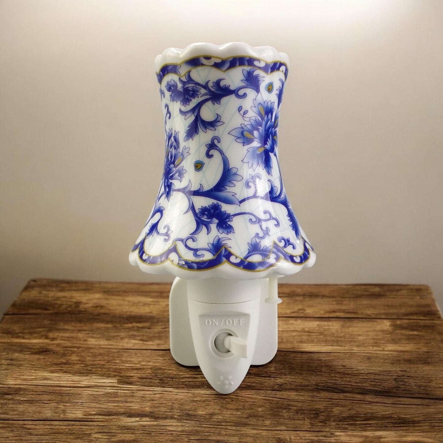 8 INCH FLORAL LED NIGHTLIGHT INDIGO FLOWERS
