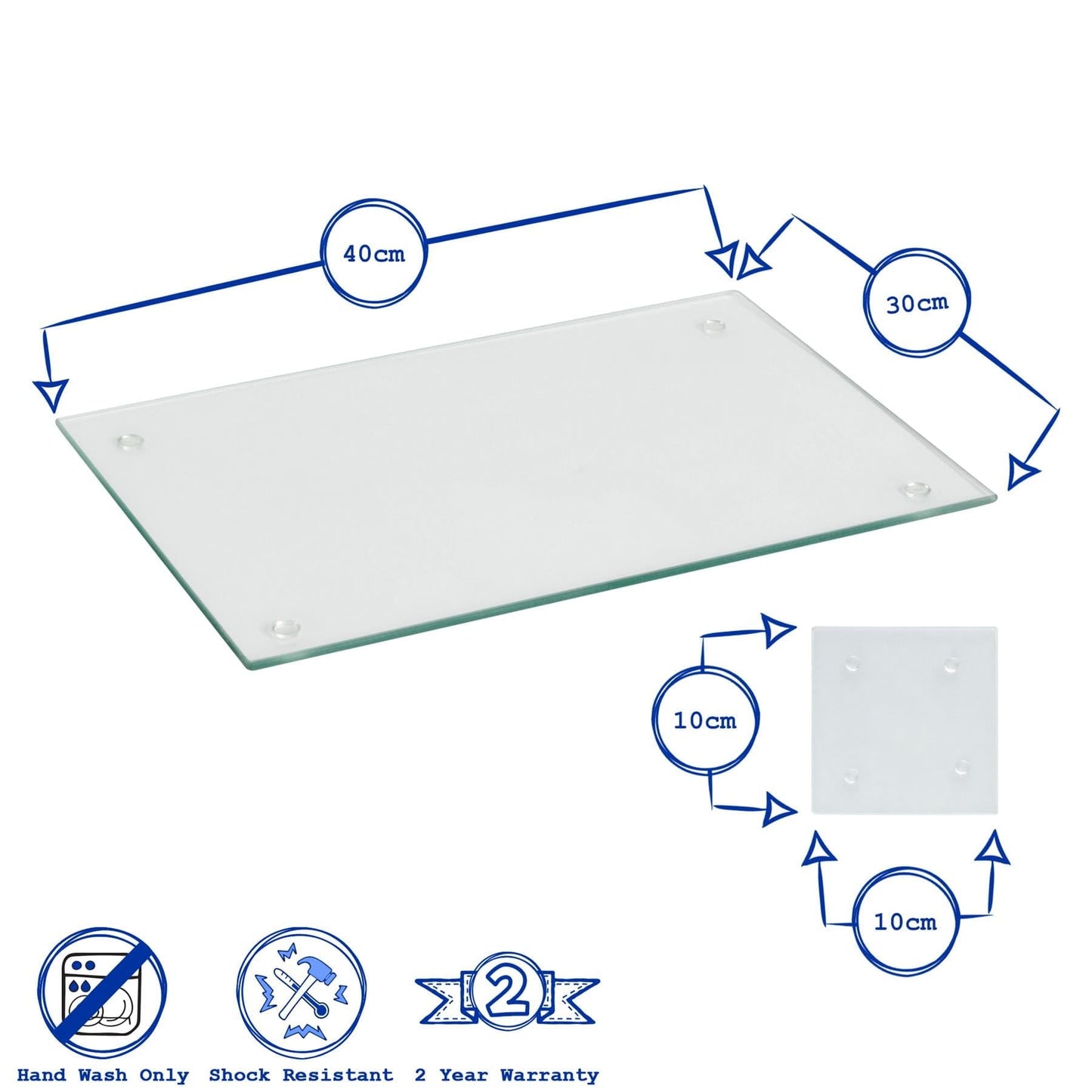 12pc 40cm x 30cm Glass Placemats & Coasters Set