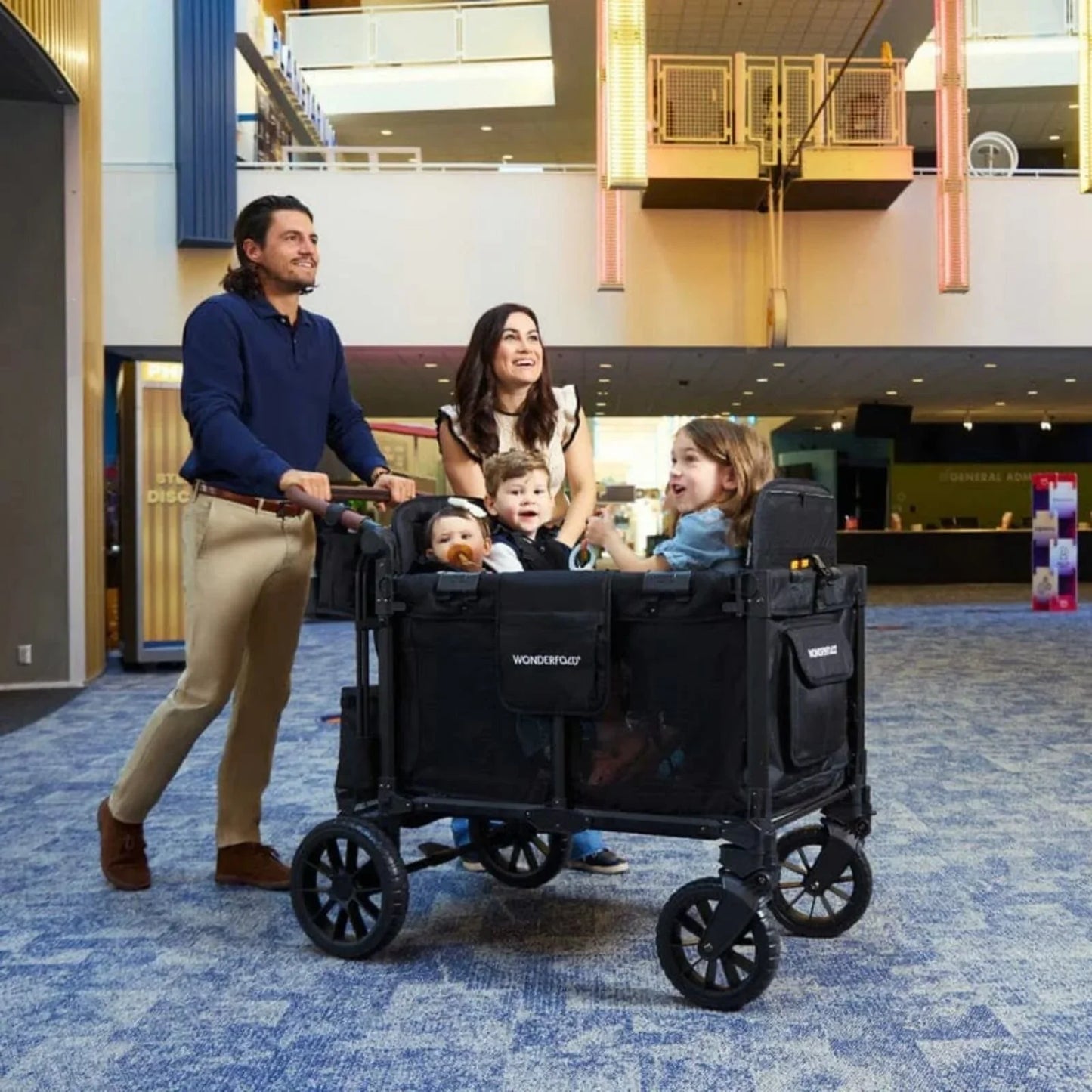 Wonderfold W4 Luxe Pro Stroller Wagon - Charcoal Grey