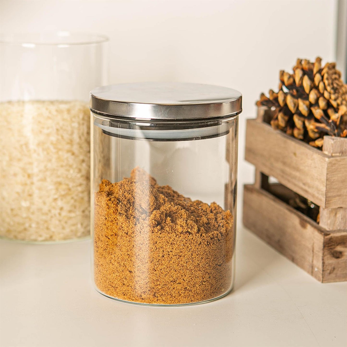 750ml Scandi Storage Jar with Metallic Lid