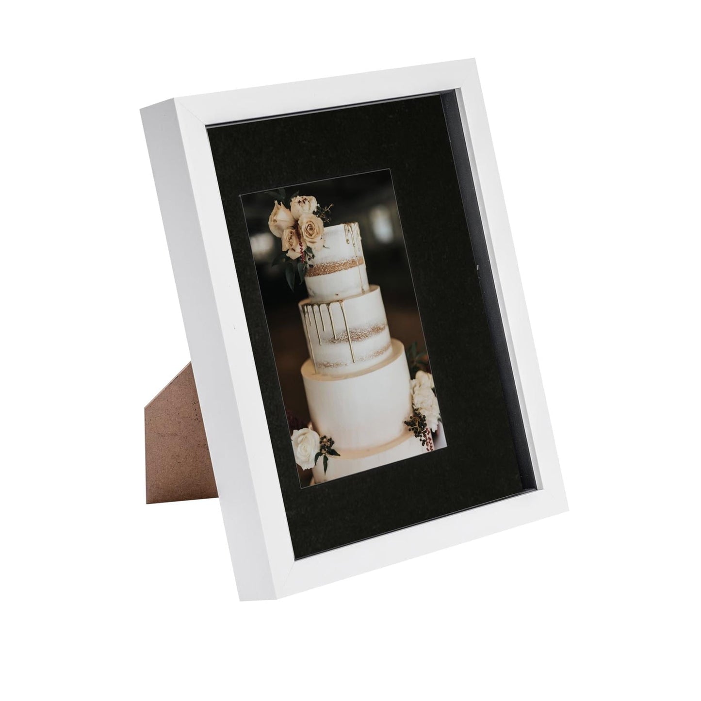 8" x 10" White 3D Box Photo Frame - with 4" x 6" Mount