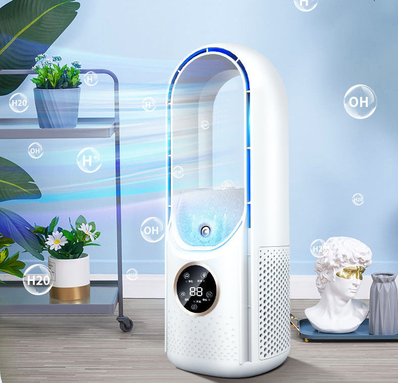Portable USB Air Cooler Leafless Electric Fan Silent Timer Air Conditioner Cooling Fan Humidifier Conditioning Fan
