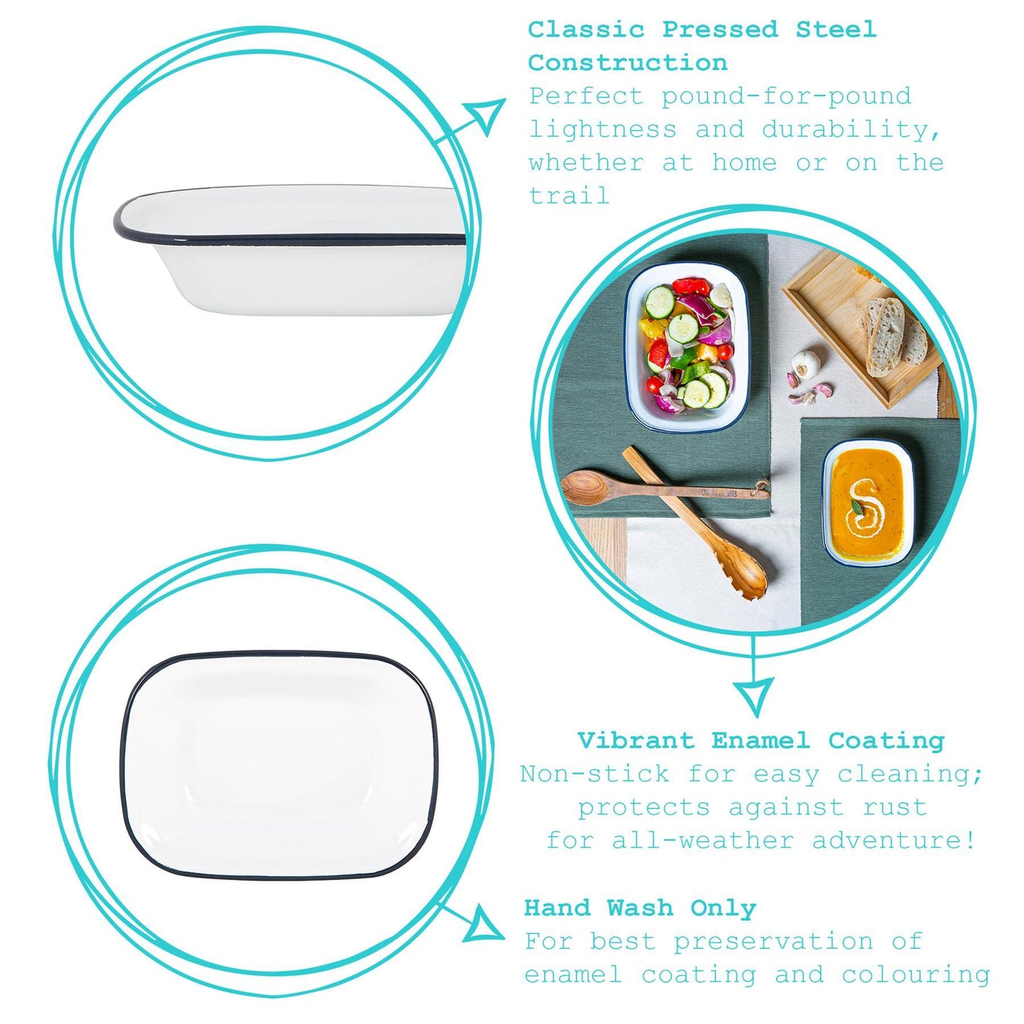 25cm White Enamel Pie Dish