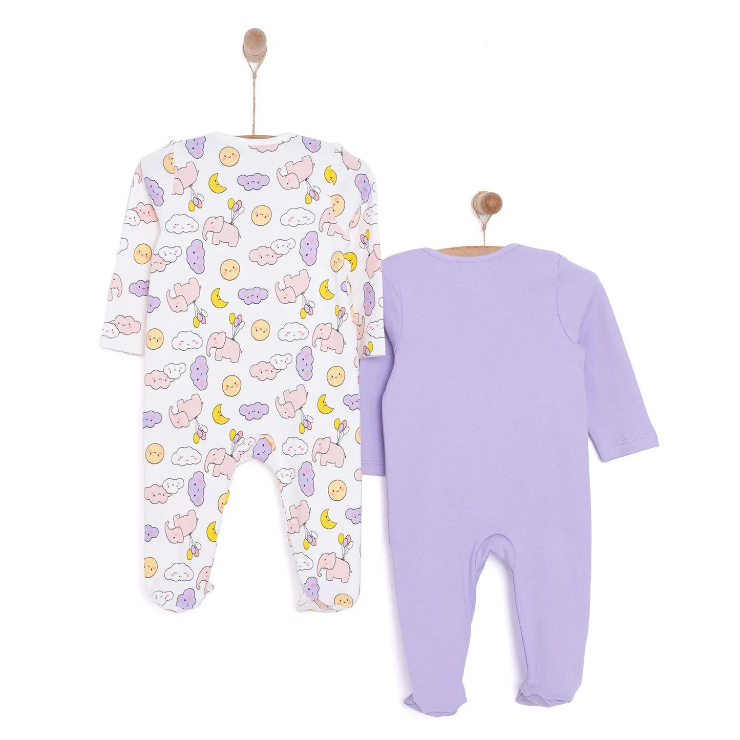HelloBaby Newborn Baby Girl Footed Jumpsuit - Ecru
