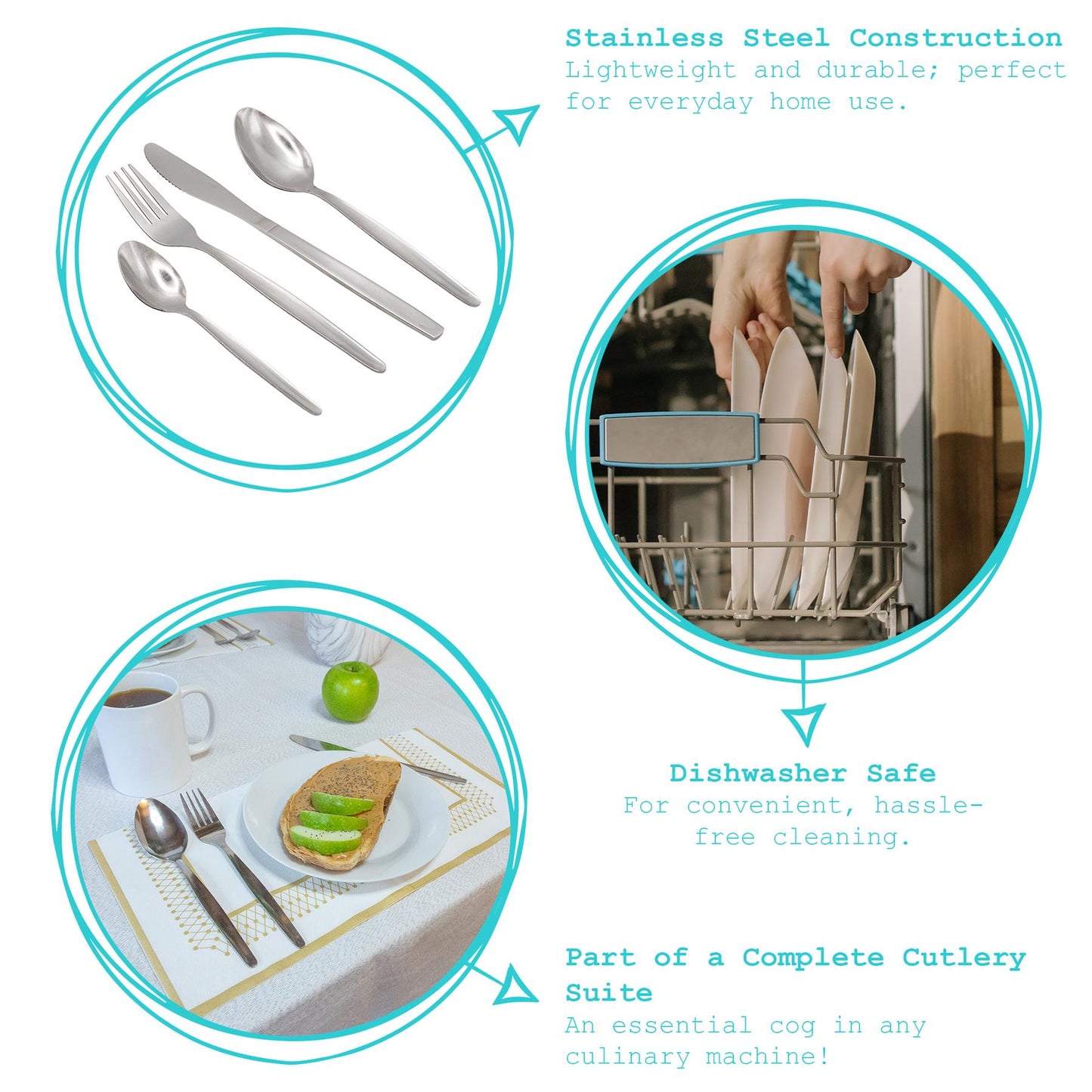 24pc Economy Stainless Steel Cutlery Set - Pack of 6