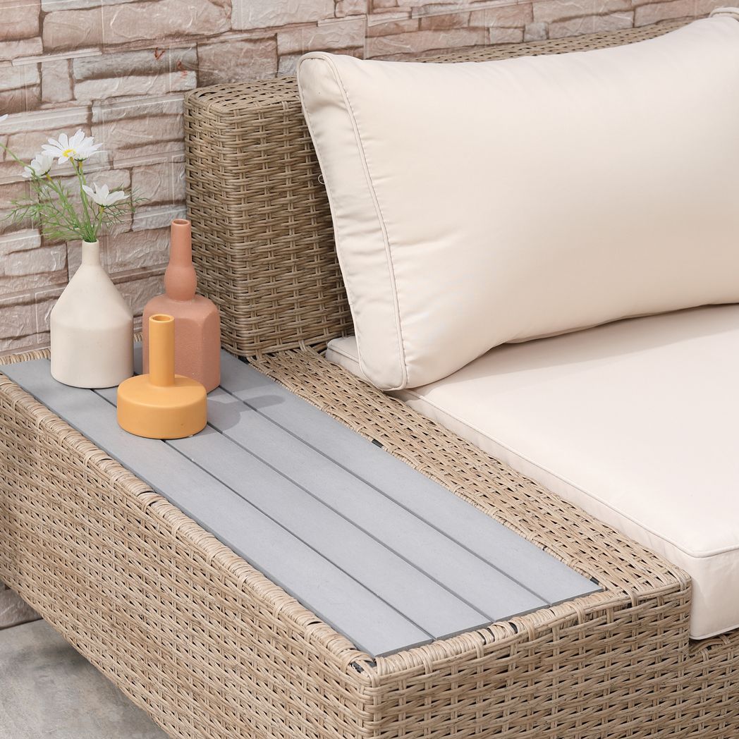 4Pcs Rattan Sofa Garden Set Coffee Table Chairs Loveseat Outdoor w/ Cushion