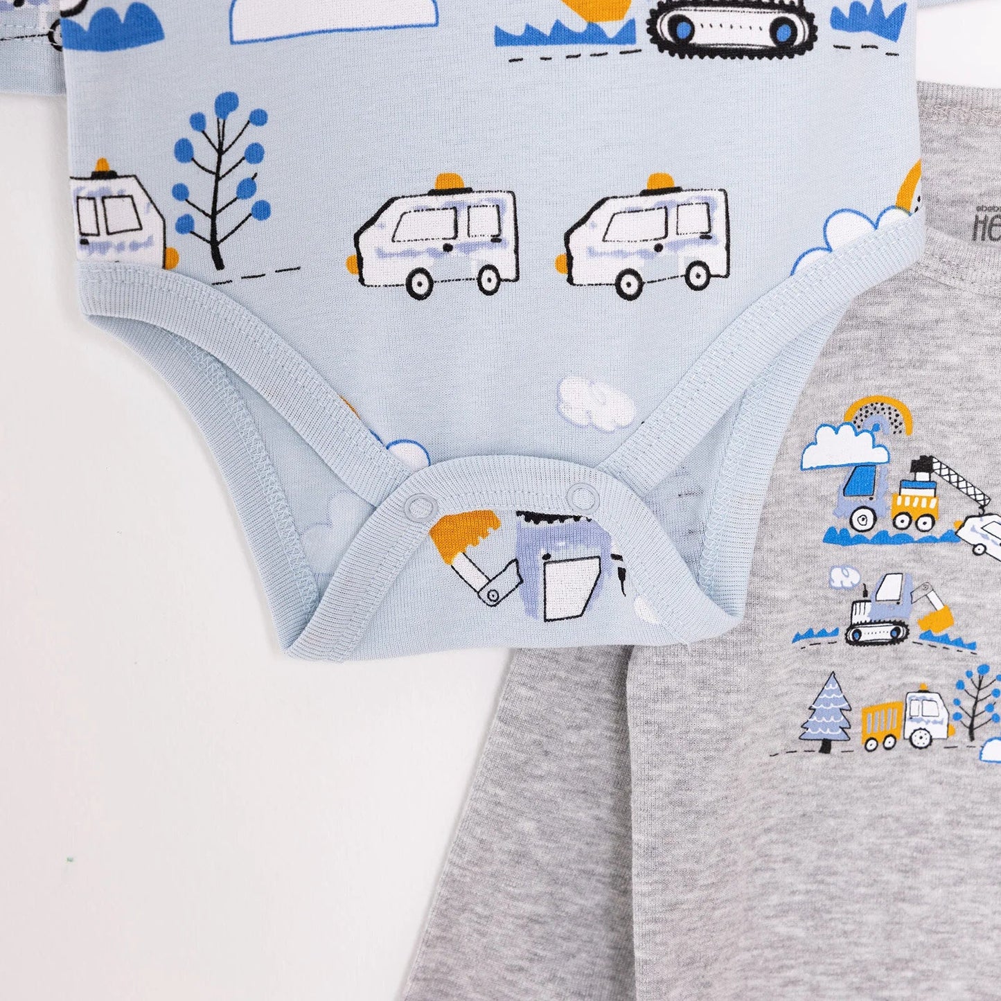 HelloBaby Boy 2-Pack Long Sleeve Bodysuit - Blue