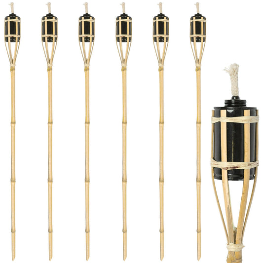 Bamboo 113cm Garden Fire Torches - Pack of Six