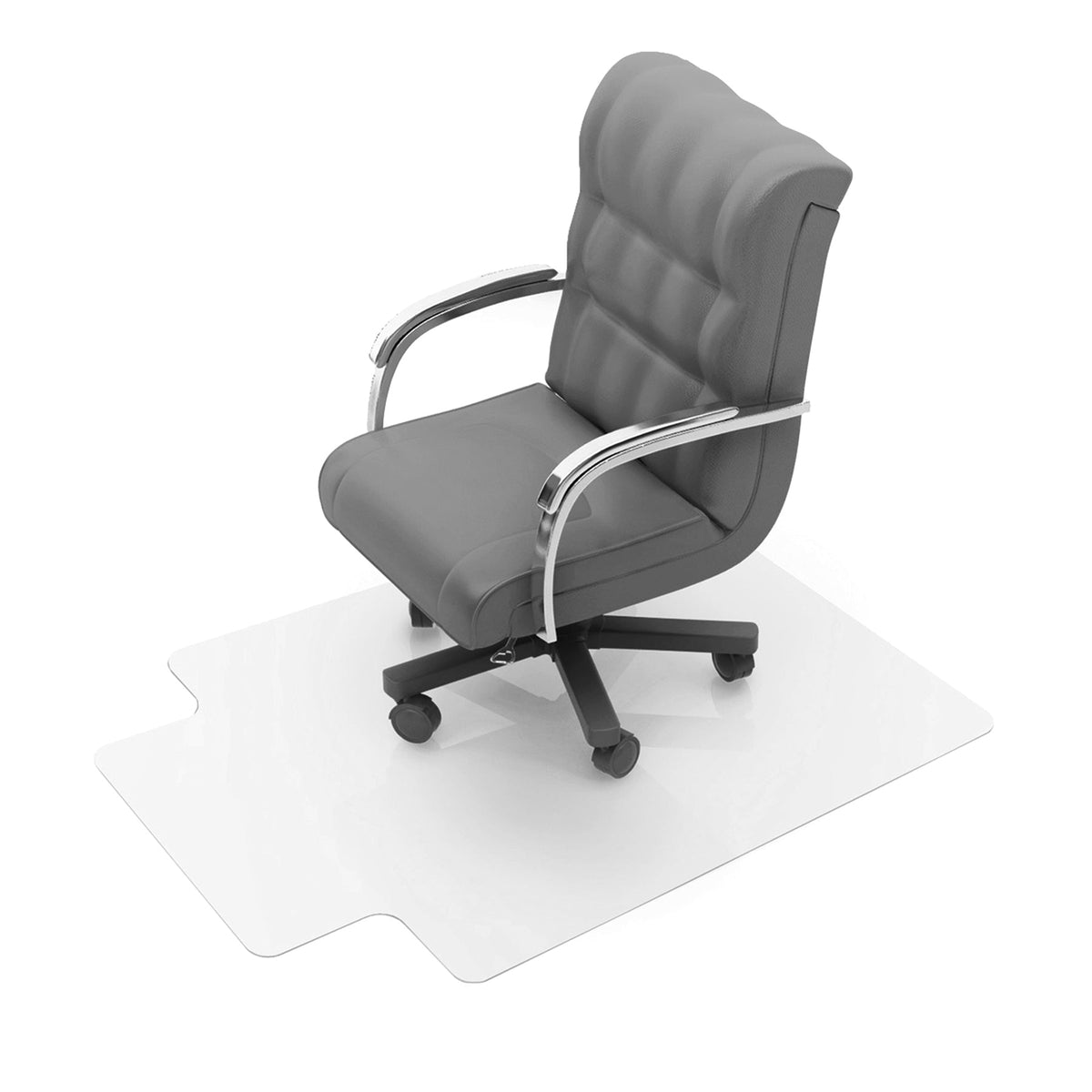 Advantagemat PVC Chair Mat for Hard Floors. Rectangular with Lip - 90 x 120cm