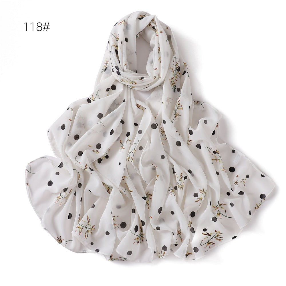 Versatile Chiffon Scarf - Lightweight Printed Shawl & Wrap