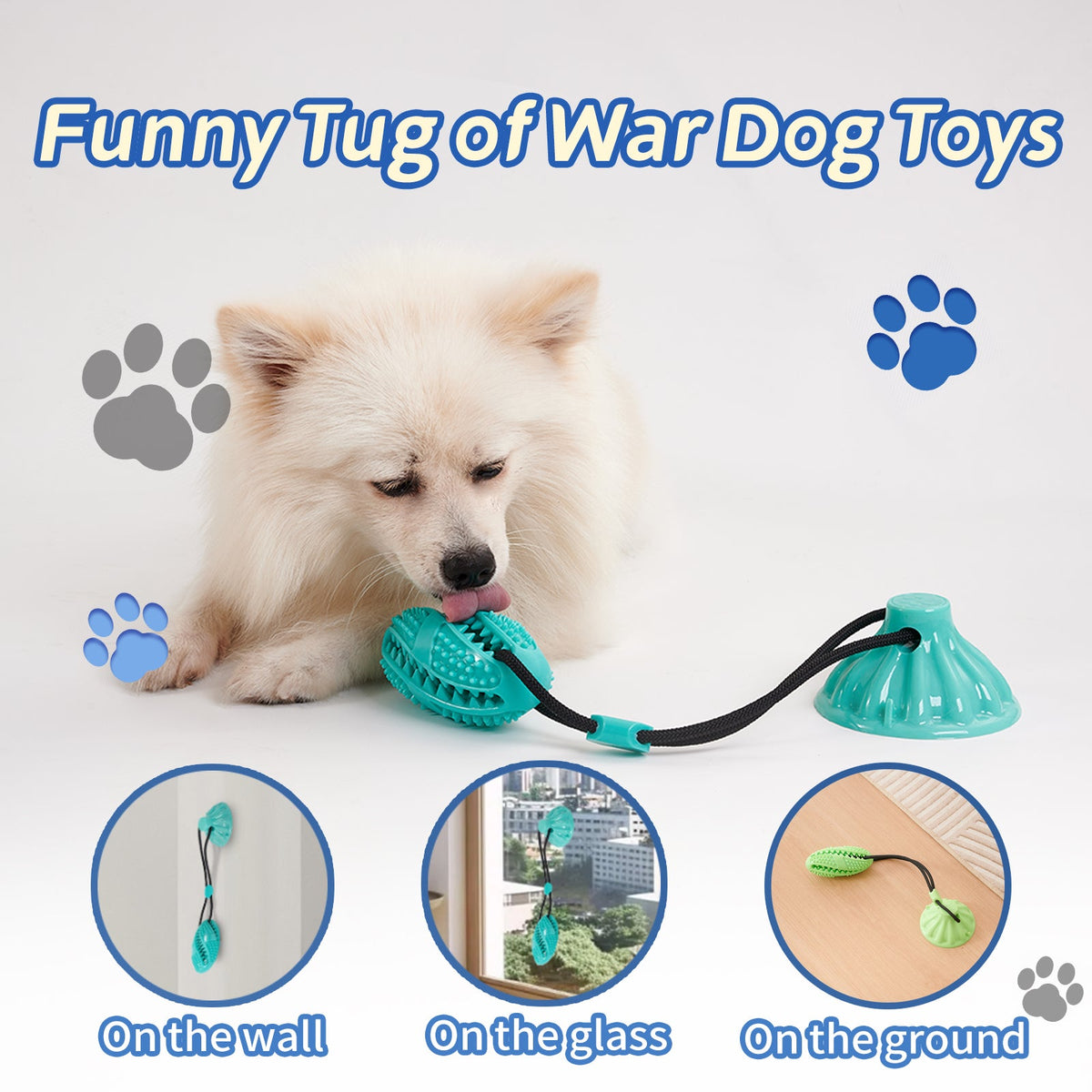 Suction Cup Pull Rope Leaking Pet Toy Ball Tpr Molar Teeth Cleaning Vent Ball Dog Toy Ball