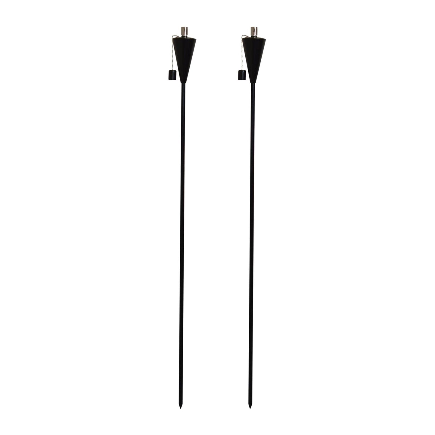 1.46m Metal Cone Garden Fire Torches - Pack of 2