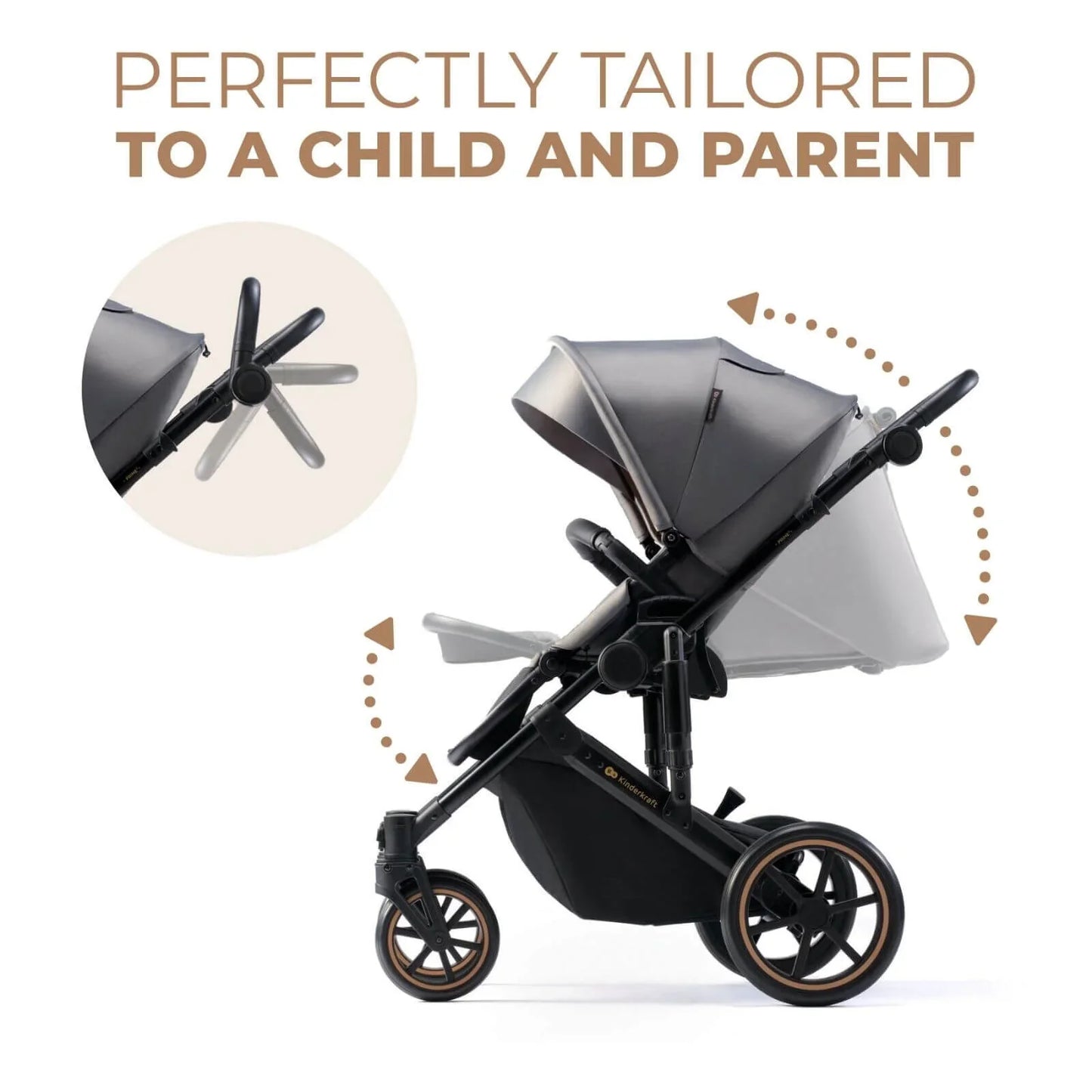 Kinderkraft 3-in-1 Mink Pro Prime 2 Travel System with Car Seat - Shadow Grey