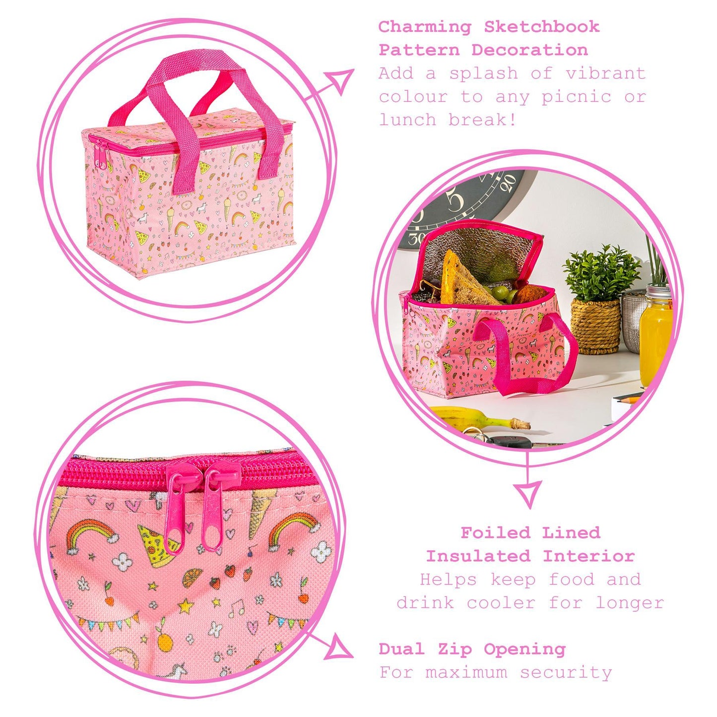 Sketchbook Insulated Lunch Bag