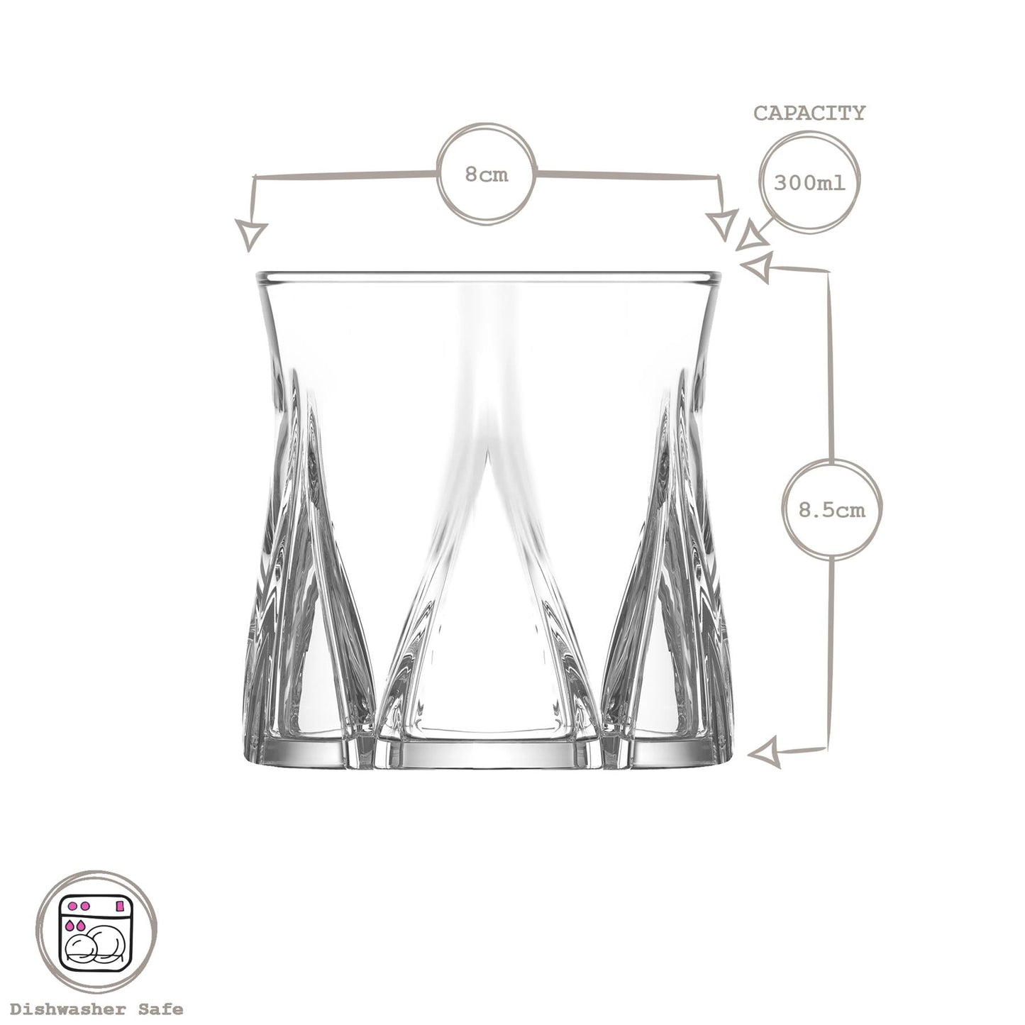 300ml Zoey Whisky Glasses - Pack of 6