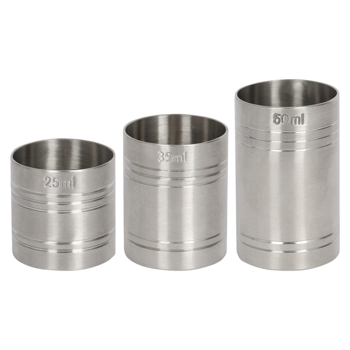 3pc Stainless Steel Thimble Measure Set - 25/35/50ml