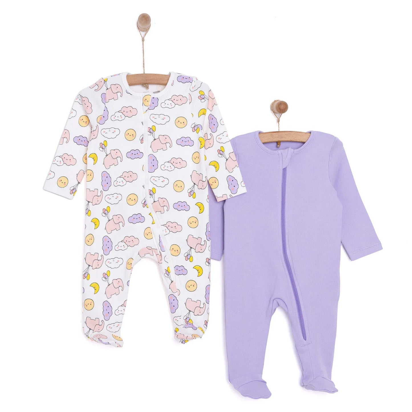 HelloBaby Newborn Baby Girl Footed Jumpsuit - Ecru