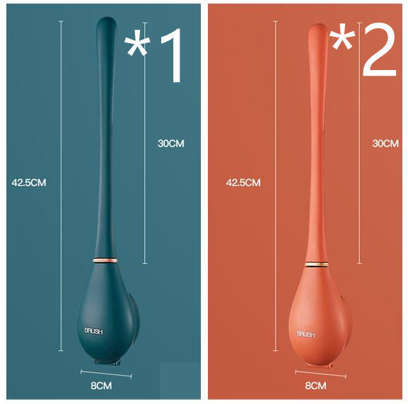 Household Brush Wall-mounted Long-handled Silicone Toilet Brush